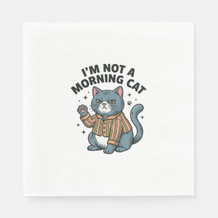 Morning Cat Vintage Engraving Funny Cat T-Shirt De Napkin