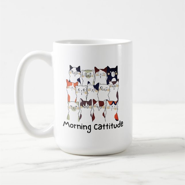 Morning Cattitude Cat Lovers Gift Mug (Left)