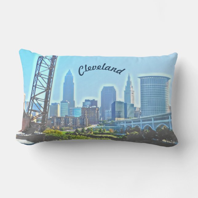 Morning Cleveland Ohio Pillow (Front)