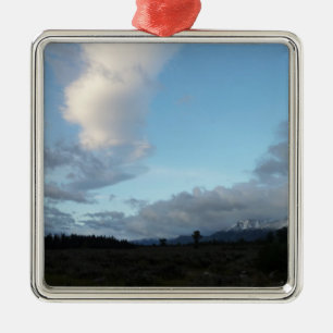 Morning Clouds at Grand Teton National Park Metal Tree Decoration