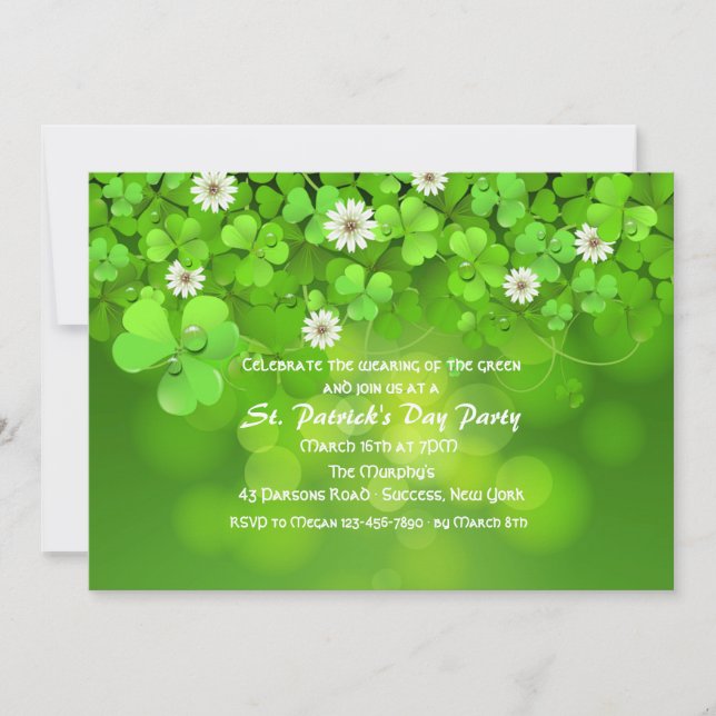 Morning Clover St. Patrick's Day Invitation (Front)
