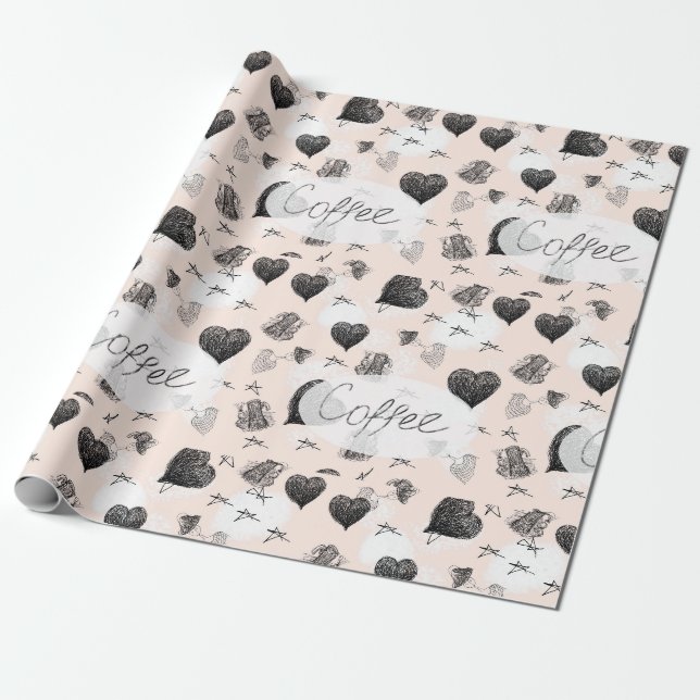 Morning coffe doddle  magic mug wrapping paper (Unrolled)