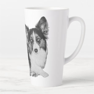 Morning Coffee, Corgi Eyes Latte Mug