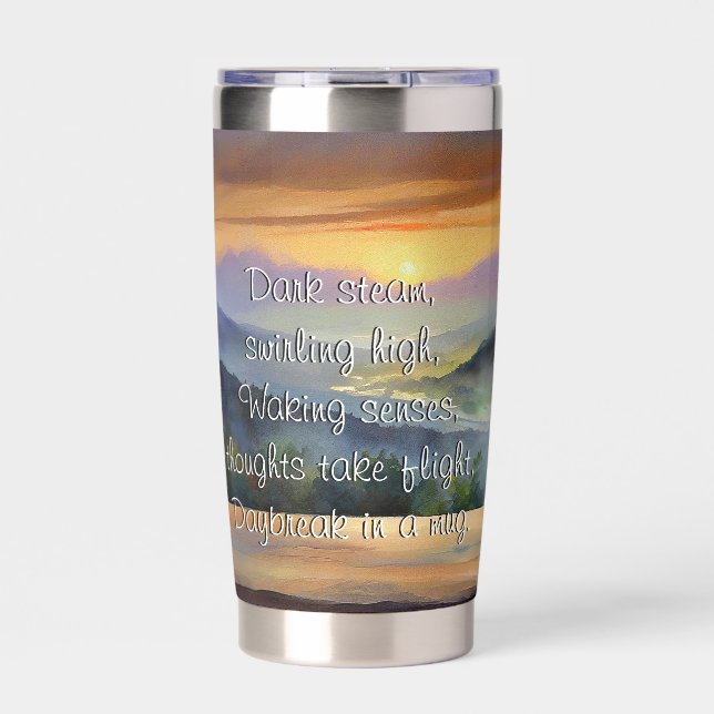 Morning Coffee Haiku  Insulated Tumbler (Front)