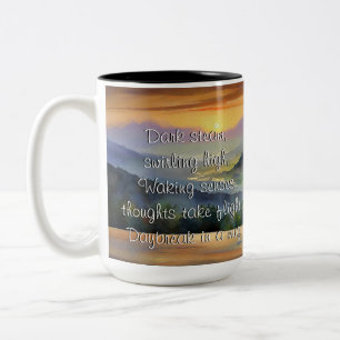 Morning Coffee Haiku  Two-Tone Coffee Mug