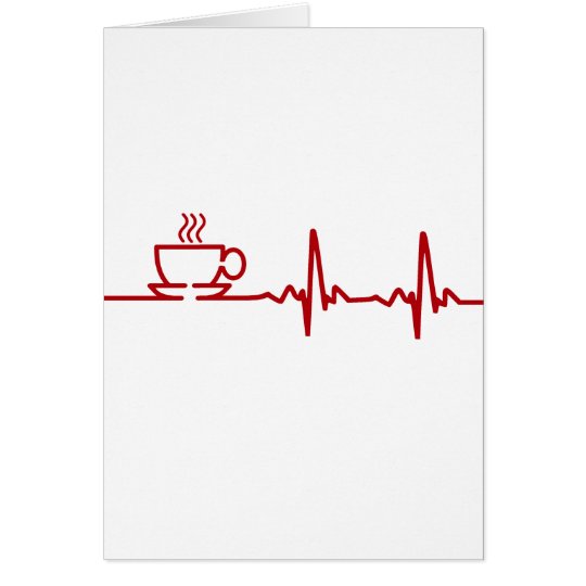 Morning Coffee Heartbeat EKG Card