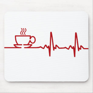 Morning Coffee Heartbeat EKG Mouse Pad