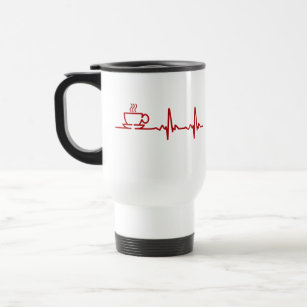 Morning Coffee Heartbeat EKG Travel Mug