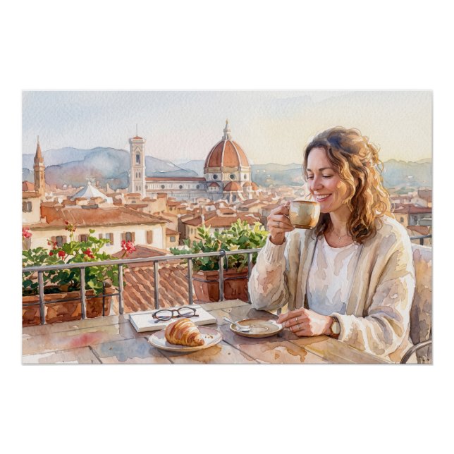 Morning Coffee in Florence Poster (Front)