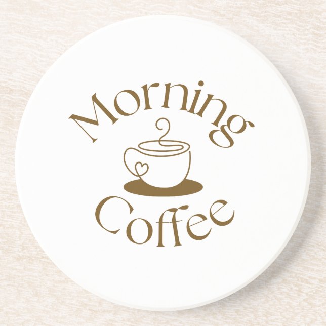 Morning Coffee Lover Gift for co-worker Coaster (Front)