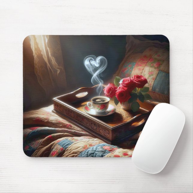 Morning Coffee On A Breakfast Tray Mouse Pad (With Mouse)