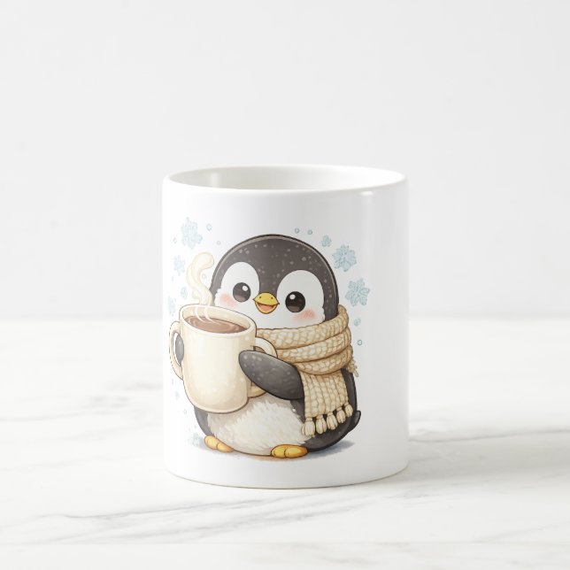 Morning Coffee Penguin Mug (Center)