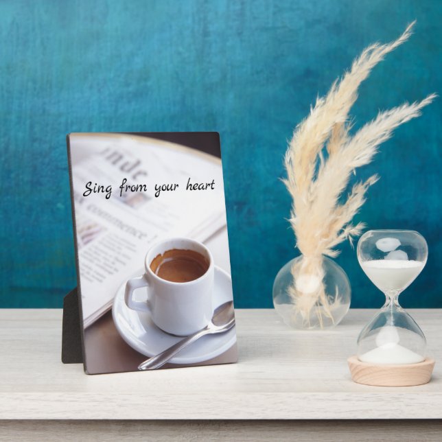 Morning Coffee Plaque with Easel (Side)
