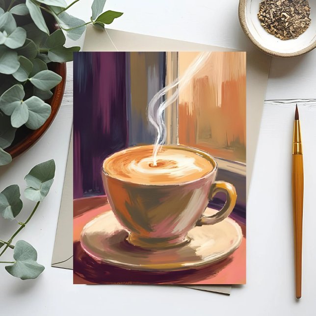 Morning Coffee | Watercolor Cafe Mug Postcard (Creator Uploaded)