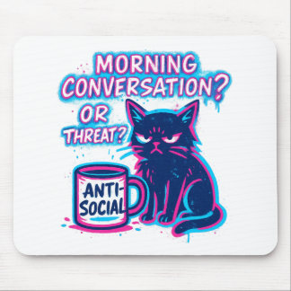 Morning Conversation? Or Threat? Cat  Mouse Pad