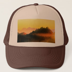 MORNING DEW FOREST MOUNTAINS TRUCKER HAT