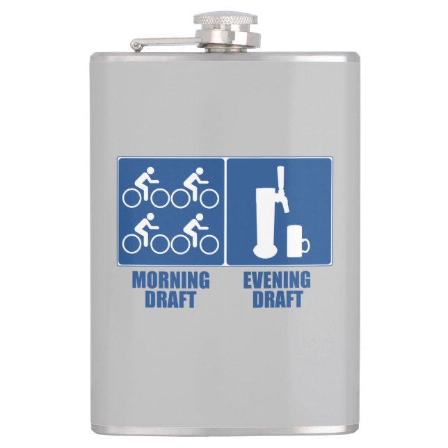 Morning Draught, Evening Draught Hip Flask (Front)
