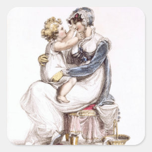 Morning dress, fashion plate from Ackermann's Repo Square Sticker