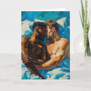 Morning Embrace on Turquoise Sheets Card