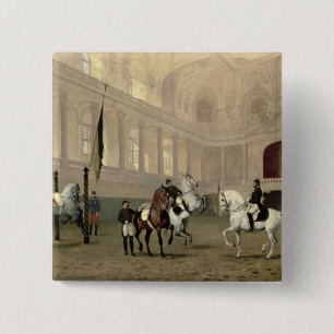 Morning Exercise in the Hofreitschule 15 Cm Square Badge