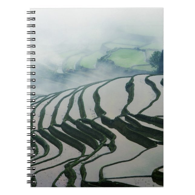 Morning Fog Above Rice Fields Notebook (Front)