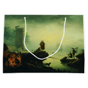 Morning Fog at sea by Joseph Vernet Large Gift Bag
