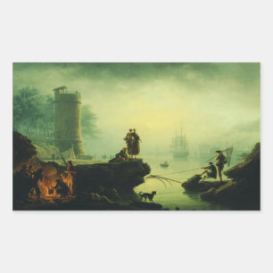Morning Fog at sea by Joseph Vernet  Rectangular Sticker