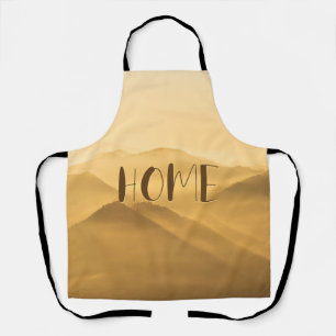 Morning fog gold layers sunrise home quote apron