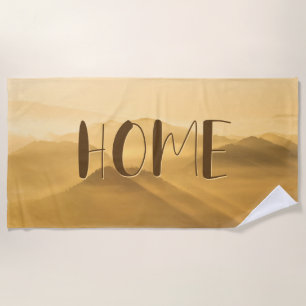 Morning fog gold layers sunrise home quote beach towel