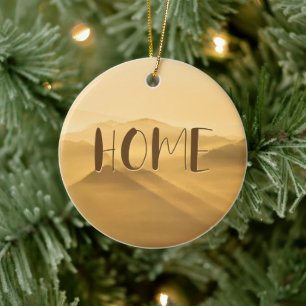 Morning fog gold layers sunrise home quote ceramic ornament