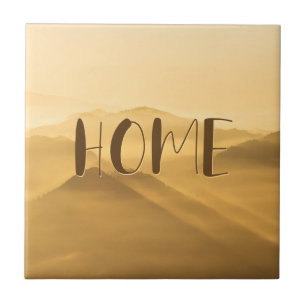 Morning fog gold layers sunrise home quote ceramic tile