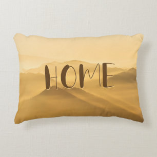 Morning fog gold layers sunrise home quote decorative cushion