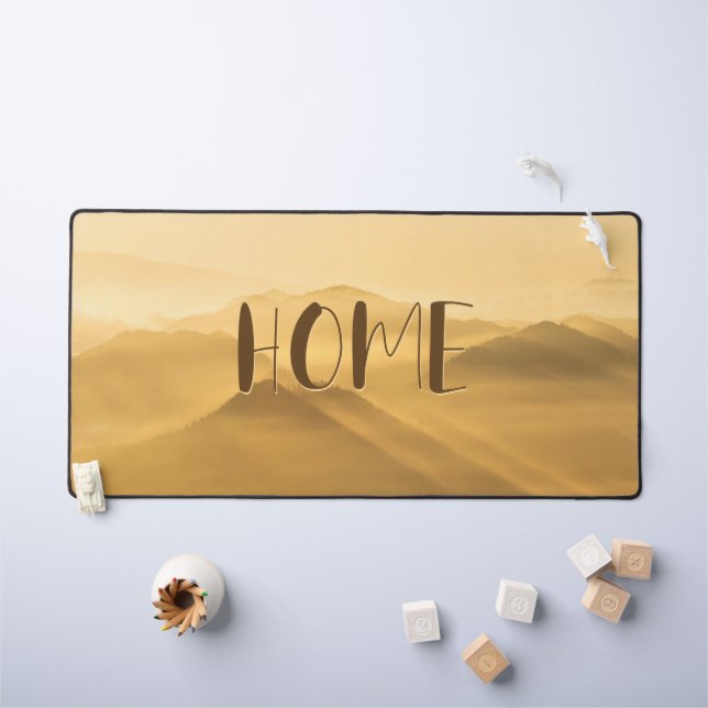 Morning fog gold layers sunrise home quote desk mat (Kids Table)