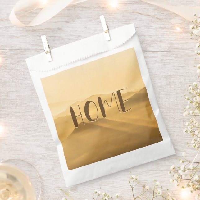 Morning fog gold layers sunrise home quote favour bag (Clipped)