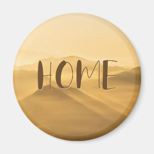 Morning fog gold layers sunrise home quote magnet