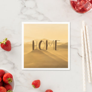 Morning fog gold layers sunrise home quote napkin