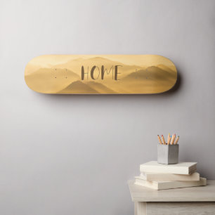 Morning fog gold layers sunrise home quote skateboard