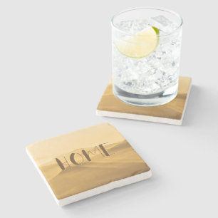 Morning fog gold layers sunrise home quote stone coaster