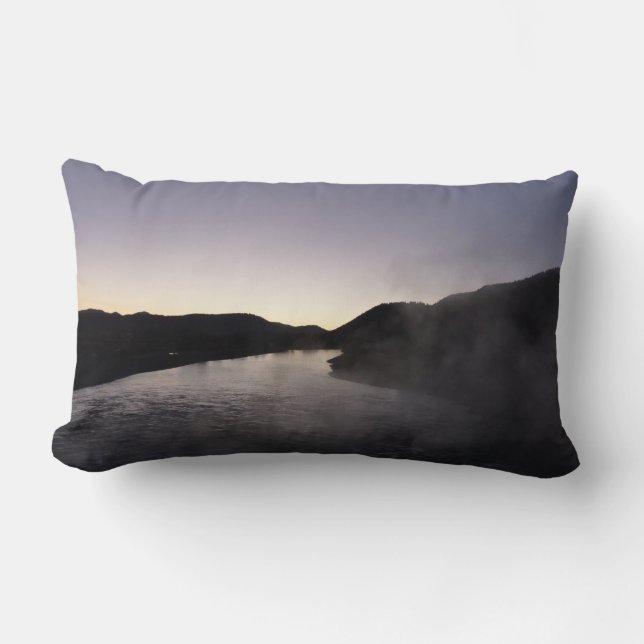 Morning Fog on the Jackson River at Grand Teton Lumbar Cushion (Front)