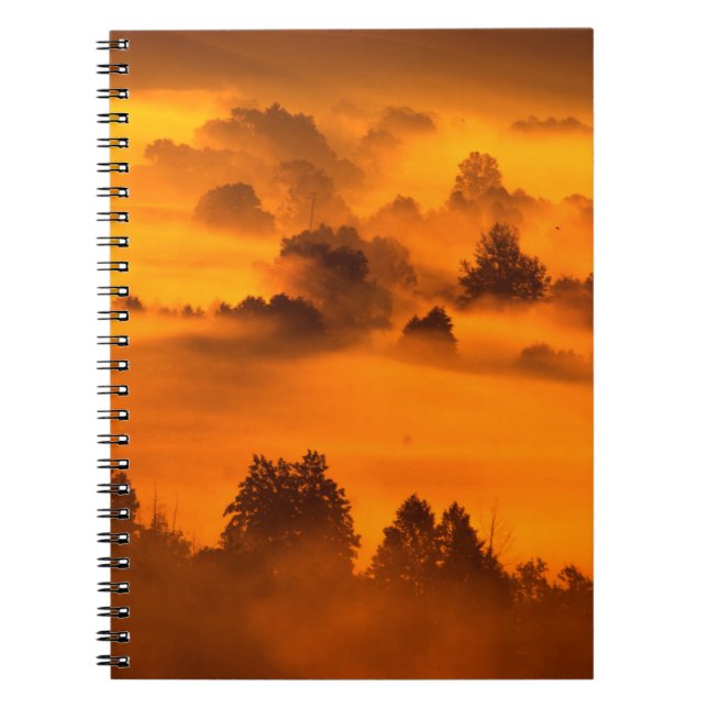 Morning fog over the river floodplainabstract, any notebook (Front)