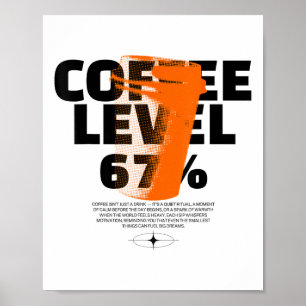 Morning Fuel Retro Coffee 67 Cup Motivation Caffei Poster