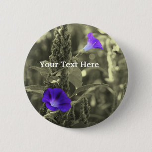 Morning Glories Black And White Flower Button