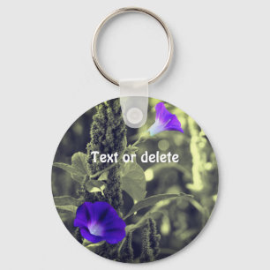 Morning Glories Black And White Personalised Key Ring