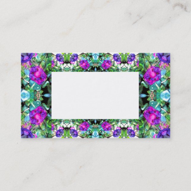 Morning Glories Flowery Business Card (Front)