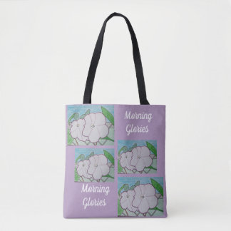 Morning Glories on Chain-link Fence Tote Bag