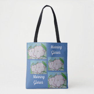 Morning Glories on Chain-link Fence Tote Bag