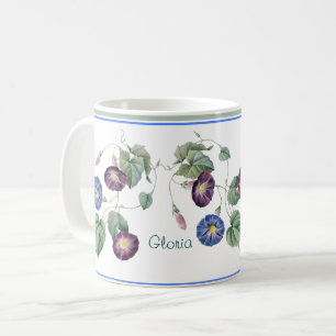 Morning Glories Redoute Personalised Coffee Mug