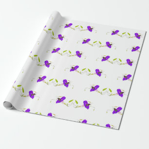 Morning Glory and Butterfly Wrapping Paper