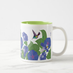 Morning Glory and Hummingbirds Mug Green