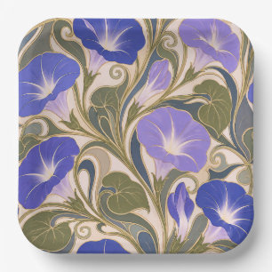 Morning Glory Art Nouveau Paper Plate